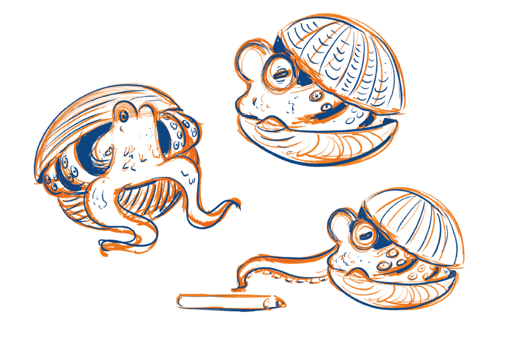 Croquis de poulpe Dessins de poulpe inspirés de la vie marine.